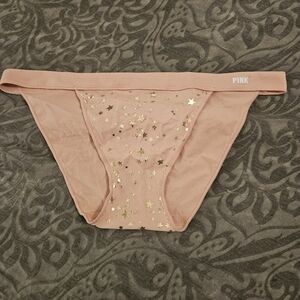 NWT Victoria's Secret Pink Star Printed Bikini Panties Sz M